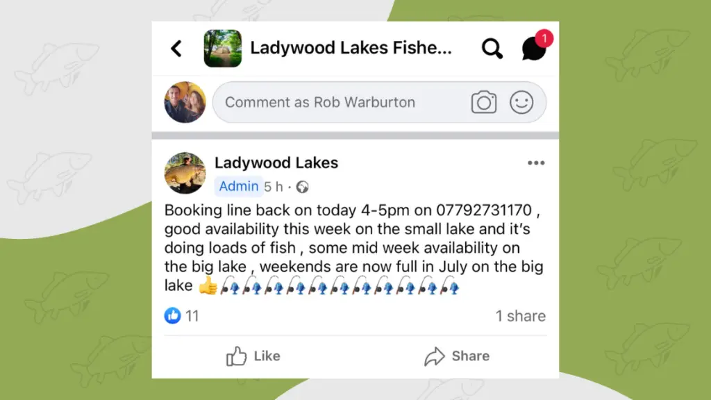 booking ladywood lakes